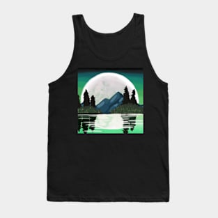 Green moonlight Tank Top